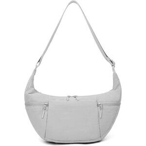 Nylon Crossbody Bag for Women, Silver